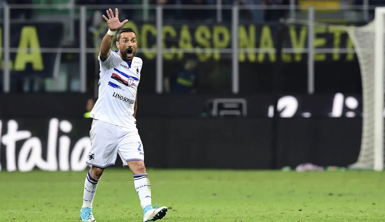 7. Fabio Quagliarella (Sampdoria) - 5 Gol (2 Penalti). (AFP/Miguel Medina)