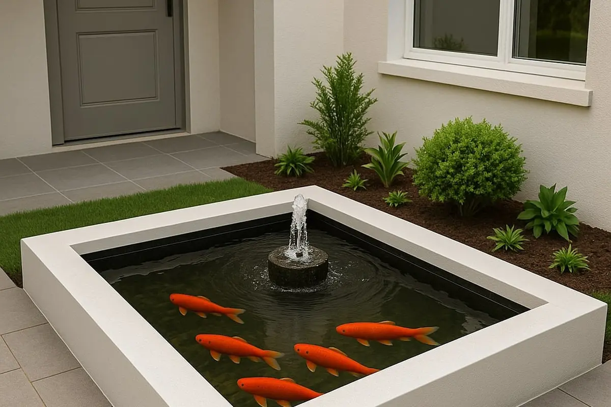 Model Kolam Ikan dan Taman Minimalis di Lahan Sempit