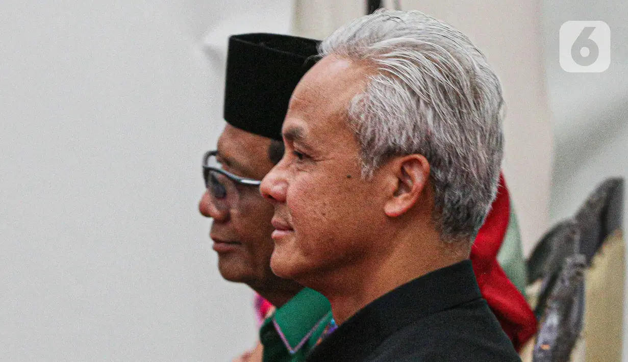 Dalam pidatonya, Megawati menyinggung Mahfud Md merupakan sosok yang mumpini dan pantas menjadi cawapres Ganjar Pranowo. (Liputan6.com/Faizal Fanani)