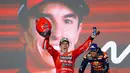 Kemenangan ini sekaligus merebut posisi puncak klasemen sementara MotoGP 2025. (Karim JAAFAR/AFP)