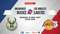 Jadwal NBA, Milwaukee Bucks Vs LA Lakers. (Bola.com/Dody Iryawan)