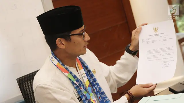 Sandiaga Uno Serahkan Surat Pengunduran Diri