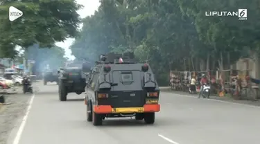 Ratusan personel polisi Timika bersiaga mengamankan tanggal 1 Desember. 1 Desember merupakan hari ulang tahun Organisasi Papua Merdeka.