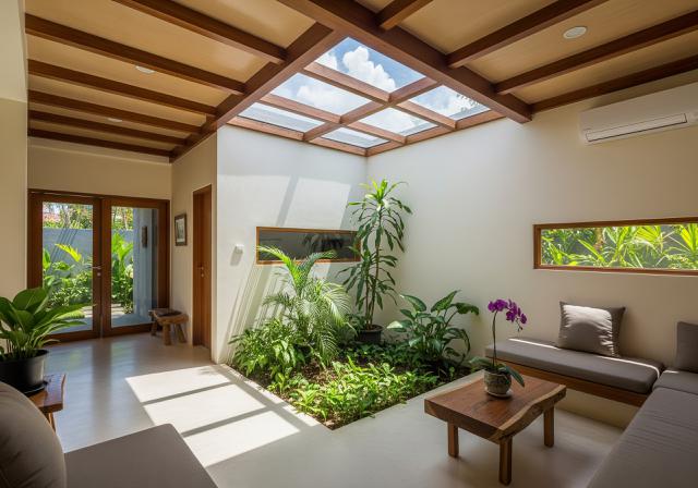 Atrium Mini atau Void (Lubang Langit-langit)/Desain Rumah Kecil Tetap Terang Tanpa Banyak Jendela (Sumber: gemini.com)