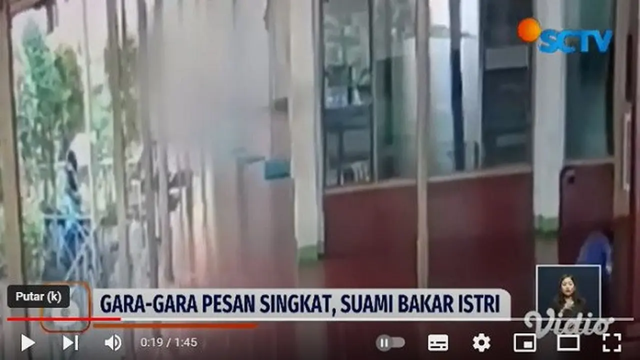 Suami di Kebayoran Lama, Jakarta Selatan tega membakar istrinya. Penyebabnya pelaku cemburu korban chatting dengan pria lain. (YouTube Liputan6)