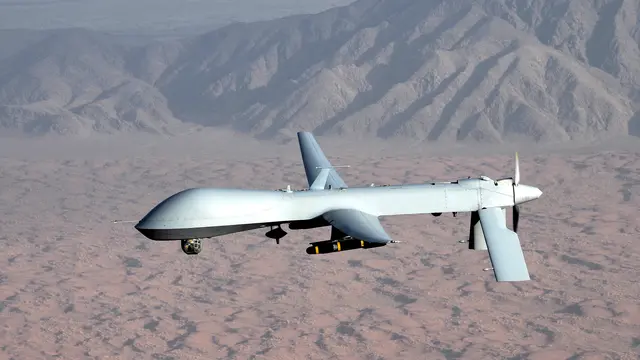 Pesawat tanpa awak atau drone militer Amerika Serikat, MQ-1 Predator (U.S. Air Force photo/Lt Col Leslie Pratt)