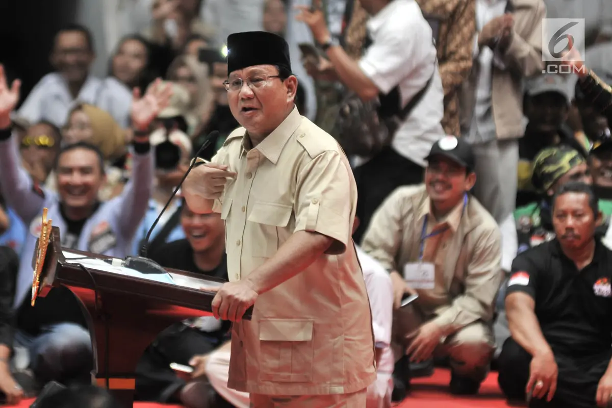 Prabowo Bekali Ribuan Relawan untuk Menangkan Pilpres 2019