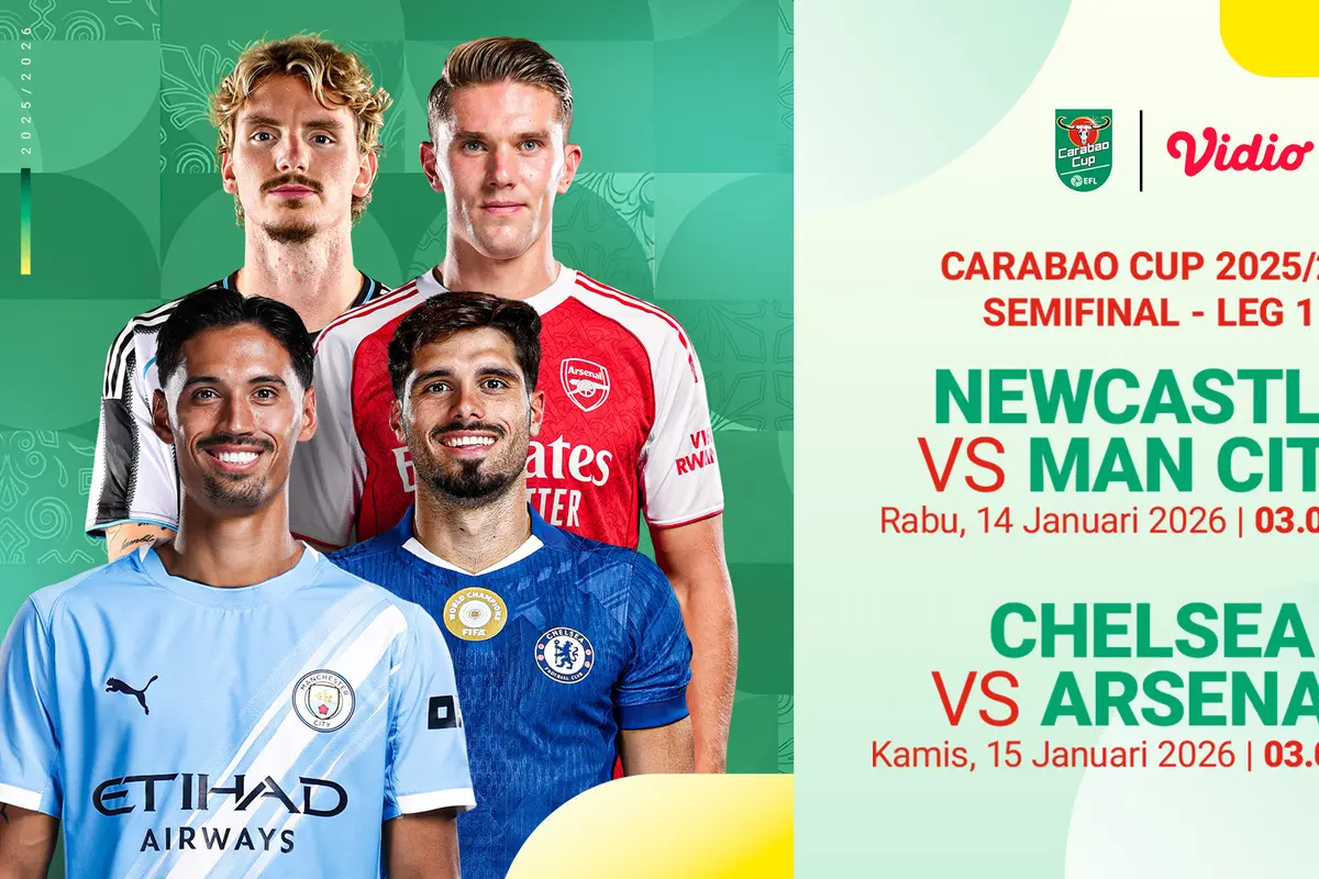 Jadwal Carabao Cup leg pertama eksklusif di Vidio. (dok. Vidio.com)
