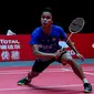 Tunggal putra Indonesia, Anthony Sinisuka Ginting, saat tampil di BWF World Tour Finals 2019 (PBSI)