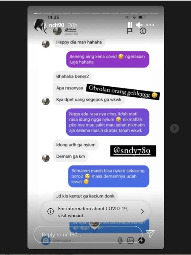 Citra Anidya kekasih Chef Juna Senang dirinya terpapat covid 19