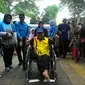 Jalur pedestrian baru di kawasan Kebun Raya Bogor sudah bisa digunakan semua orang. (Liputan6.com/Achmad Sudarno)
