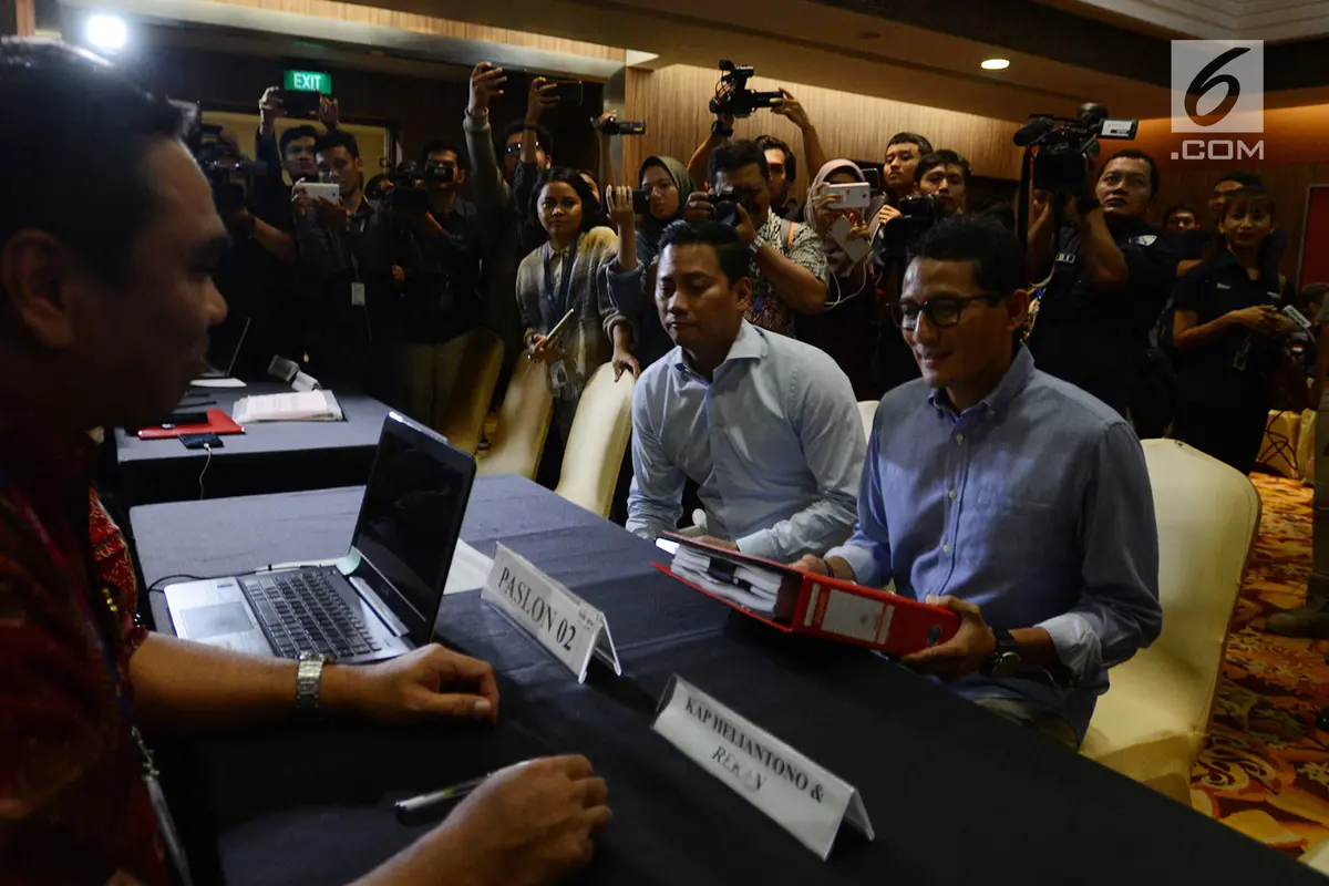 Sandiaga Uno Laporkan Dana Kampanye Pilpres 2019