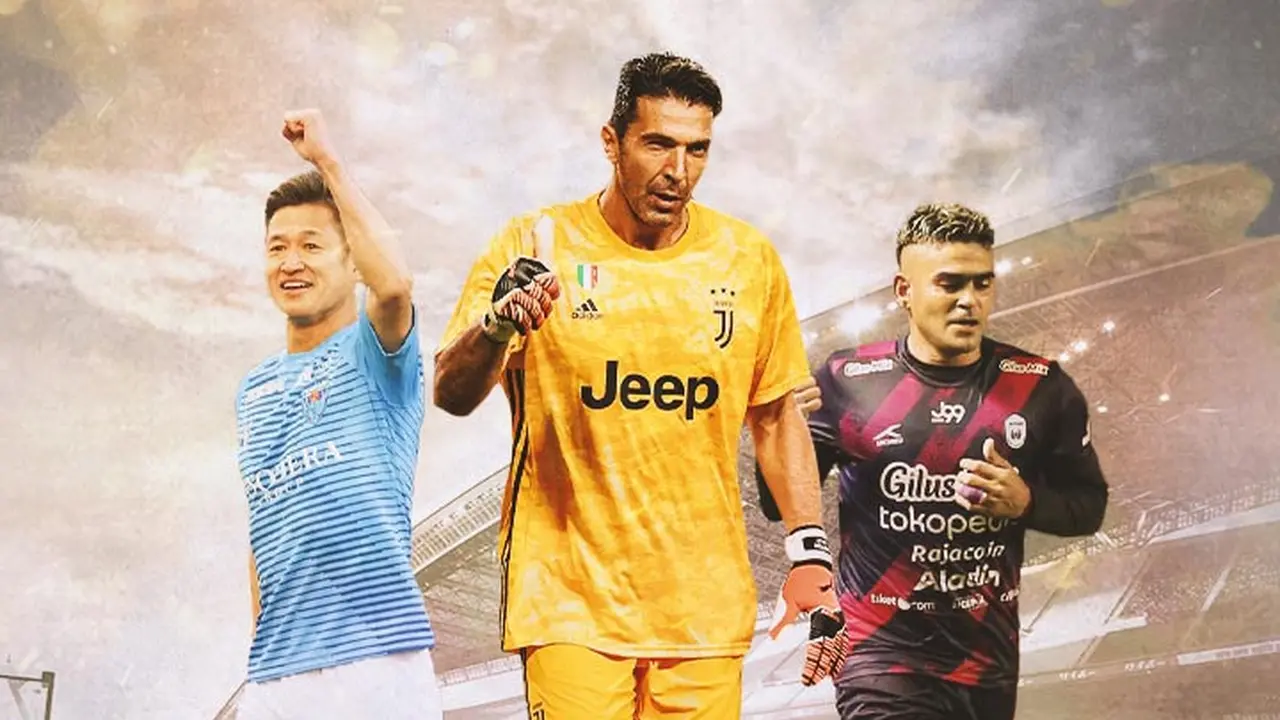 Ilustrasi - Kazuyoshi Miura, Gianluigi Buffon, Cristian Gonzales