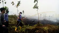 Penanganan kebakaran hutan dan lahan di Riau. (Liputan6.com/M Syukur)