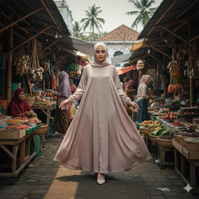Model Gamis Bahan Rayon