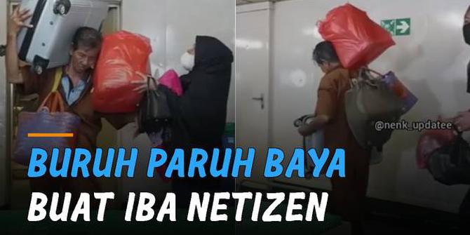 VIDEO: Angkat Barang-Barang Berat Sekaligus, Buruh Paruh Baya Buat Iba Netizen