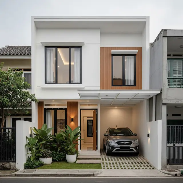 9 Desain Rumah 6x12 dengan Carport Mini, Solusi Hunian Minimalis Modern