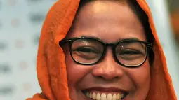 Anggota DPR Fraksi PDI Perjuangan Dwi Ria Latifa saat menjadi pembicara dalam diskusi di Jakarta, (5/4). Diskusi yang bertajuk Menteri Ribut Bikin Ribet itu membahas kegaduhan menteri yang menjadi perbincangan hangat di publik.(Liputan6.com/Johan Tallo)