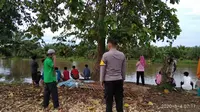 Kejadian nahas menimpa Hasmila (40) warga Desa Barakkang, Kecamatan Budong-budong, Mamuju Tengah, Sulawesi Barat. Ibu rumah tangga itu diterkam seekor buaya saat mandi dan buang air besar di sungai. (Liputan6.com/ Abdul Rajab)