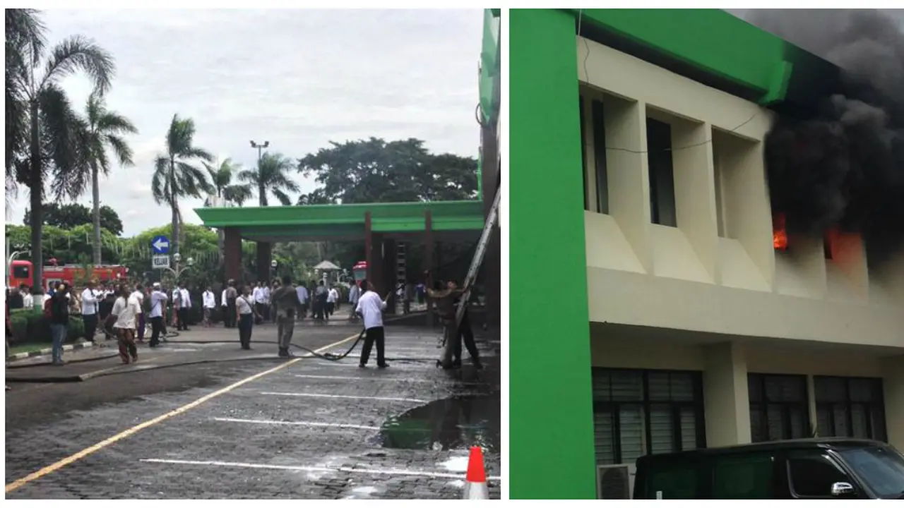 Kebakaran di gedung walikota bekasi