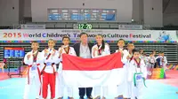 Taekwondoin cilik Indonesia usia 6-13 tahun sukses boyong 8 emas di kejuaraan dunia (istimewa)