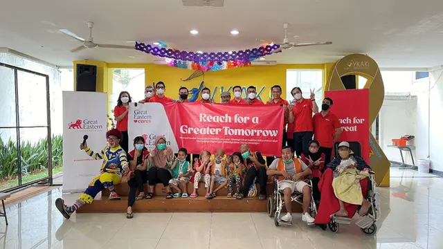 Dengan membawa semangat Reach for a Greater Tomorrow, seluruh karyawan Great Eastern Life Indonesia melakukan rangkaian kegiatan The GREAT Comfund. (Dok Great Eastern)