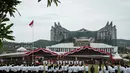 Upacara Peringatan Hari Ulang Tahun (HUT) Ke-80 Kemerdekaan Republik Indonesia (RI) digelar di Ibu Kota Negara (IKN), Penajam Paser Utara, Kalimantan Timur, Minggu 17 Agustus 2025. (Yasuyoshi CHIBA/AFP)