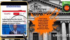 Cek fakta artikel Luhut terkait ijazah Jokowi