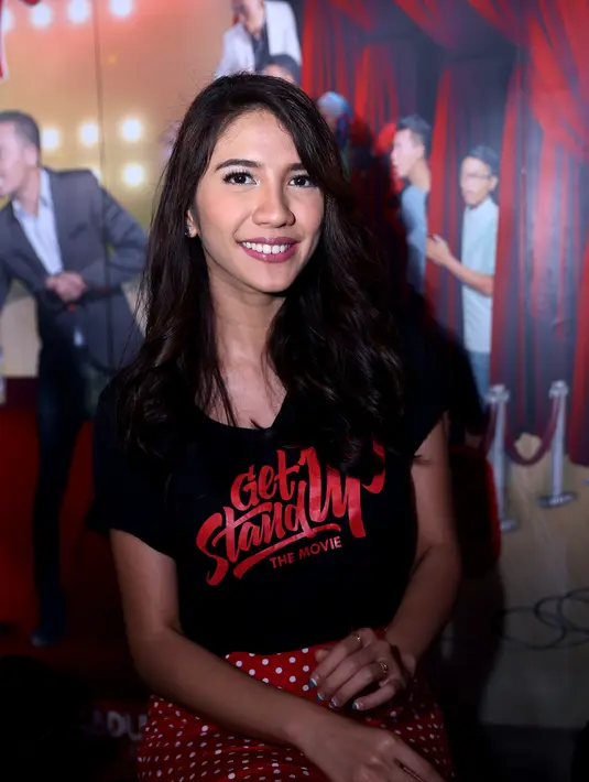 Press screening film 'Get Up Stand Up', di Epicentrum XXI, Kuningan, Jakarta Selatan, Senin (4/4/2016), perempuan kelahiran Medan 26 tahun ini sempat meragukan sosok Babe Cabita. (Andy Masela/Bintang.com)