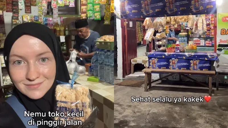 Muslimah Rusia Sengaja Mampir Belanja untuk Bantu Warung Kecil yang Sepi, Tuai Pujian Warganet