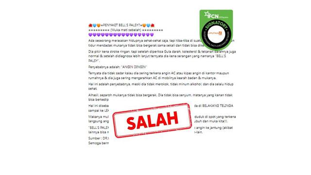 Cek fakta Bell's Palsy