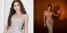 Maudy Ayunda menghadirkan energi bola disko dalam gaun yang memiliki sarung tangan bersulam 'Just Married' yang dibuat khusus oleh Hian Tjen. [Foto: IG/hiantjen].