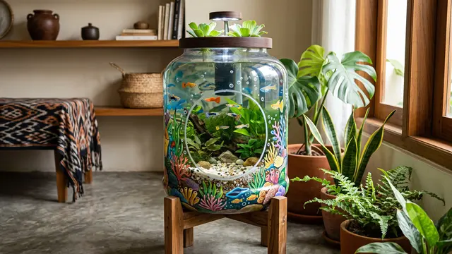 Kolam Mini dari Galon Bekas untuk Ikan Guppy
