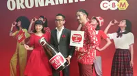 Hiroaki Kato (kanan) bersama Haruka Nakagawa dan Corporate Communication Director PT Amerta Indah Otsuka, Ricky Suhendar di Jakarta, Jumat (6/7) (Liputan6.com/Giovani Dio Prasasti)