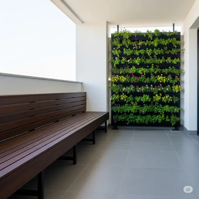 Desain Teras Rumah dengan Bangku Minimalis.