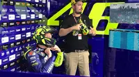 Pembalap Movistar Yamaha, Valentino Rossi marah besar terkait insiden dengan Marc Marquez pada MotoGP Argentina 2018. (Twitter/Yamaha MotoGP)