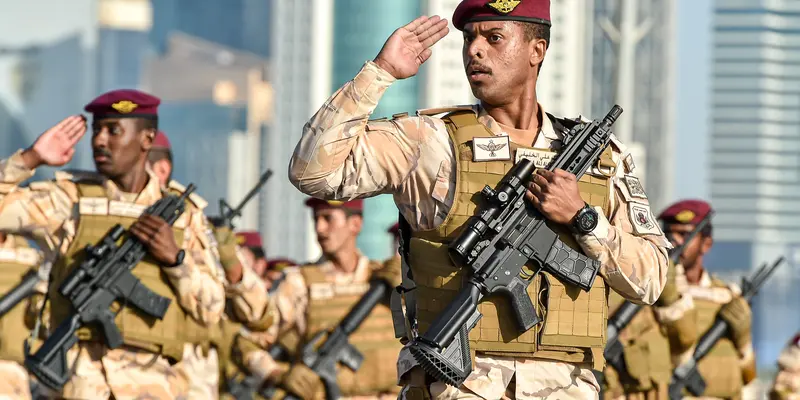 Latihan Parade Militer Hari Nasional Qatar