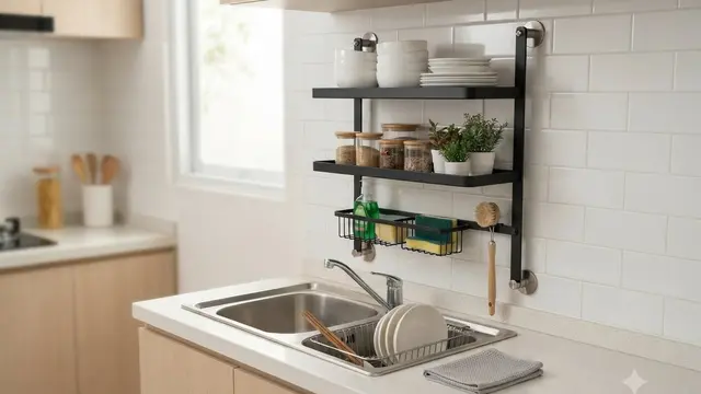 Ide Sekat Area Cuci Piring untuk Dapur Kecil