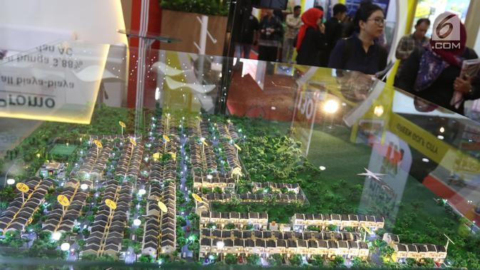 Site plan pembangunan perumahan dalam Indonesia Property Expo (IPEX) 2019 di JCC,  Sabtu (2/2). Ada 167 pengembang terlibat dalam IPEX ini yang terdiri dari 116 pengembang KPR non subsidi dan 51 pengembang subsidi. (Liputan6.com/Angga Yuniar)