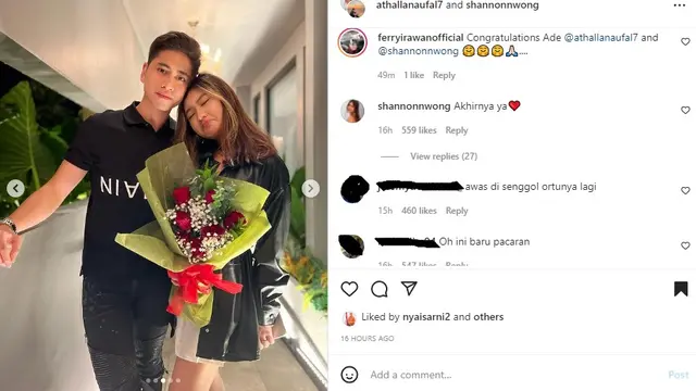 Athalla Naufal Nembak Shannon Wong (Foto: Instagram/@athallanaufal7)