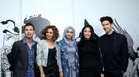 Group vokal Bukan Bintang Biasa (BBB) yang diawaki Raffi Ahmad, Chelsea Olivia, Dimas Beck, Ayushita dan Laudya Chyntia Bella‎ ingin kembali eksis di pentas musik. (Andy Masela/Bintang.com)
