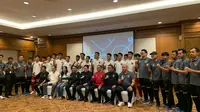 Timnas Indonesia U-22 dikunjungi Ketua Umum PSSI Erick Thohir di Hotel Sultan, Jakarta, Jumat (21/4/2023) sore WIB. (Liputan6.com/Melinda Indrasari)