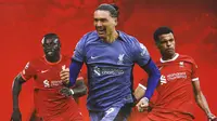 Liverpool - Sadio Mane, Darwin Nunez, Cody Gakpo (Bola.com/Adreanus Titus)