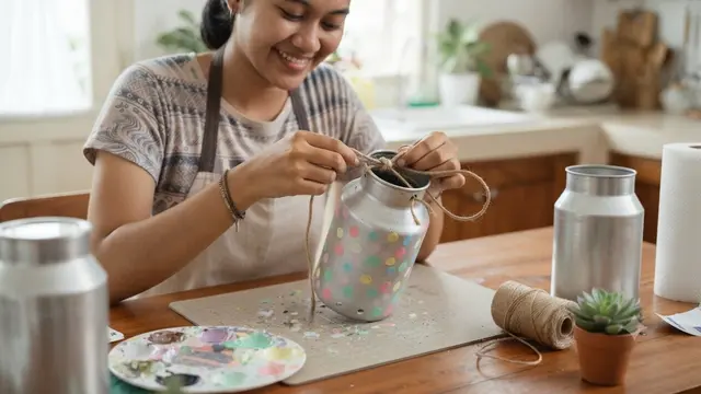 Pot Gantung dari Kaleng Susu Bekas