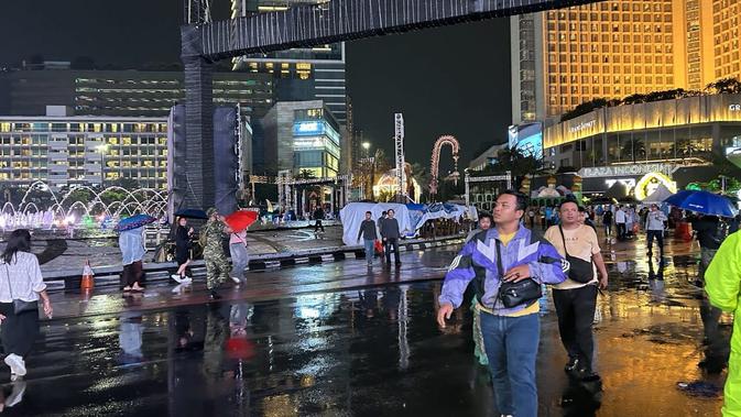 Takbiran di Car Free Night Bundaran HI, Hujan Tak Surutkan Antusias Warga