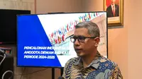 Sekretaris Direktorat Jenderal Perhubungan Laut Kemenhub Lollan Panjaitan. Indonesia kembali mencalonkan diri menjadi anggota Dewan Organisasi Maritim Internasional atau International Maritime Organization (IMO) kategori C periode 2024 &ndash; 2025. (Tira/Liputan6.com)