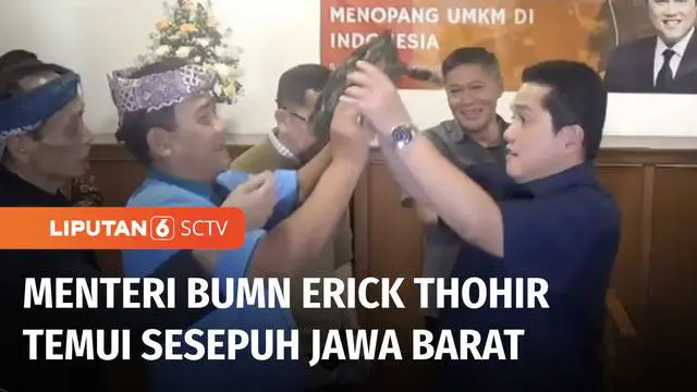 Menteri BUMN Erick Thohir bersilaturahmi dan berdialog dengan tokoh-tokoh masyarakat di Provinsi Jawa Barat. Erick memperoleh kanyaah atau tanda kasih sayang berupa ikat kepala hingga kujang yang menjadi simbol kebudayaan Sunda.