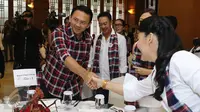 Tim Sukses (Timses) pasangan Ahok - Djarot menyerahkan laporan dana kampanye putaran kedua kepada Komisi Pemilihan Umum 