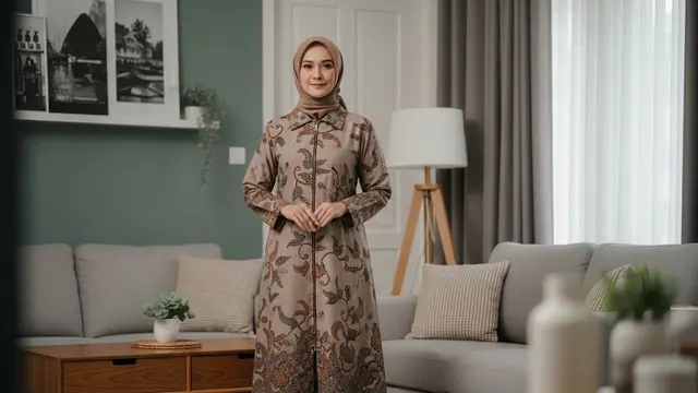 Gamis Batik Zipper Modern
