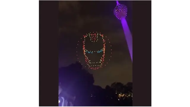 Avengers:Endgame Tayang Di Bioskop, Ratusan Drone Hiasi Langit Bentuk Logo Pahlawan Marvel